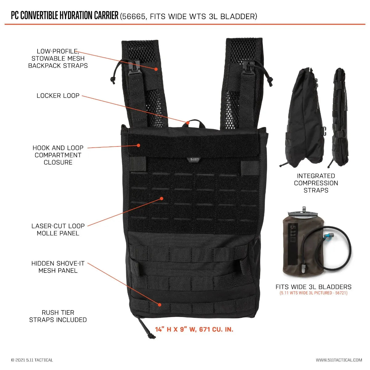 5.11 Tactical® PC Convertible Hydration Carrier