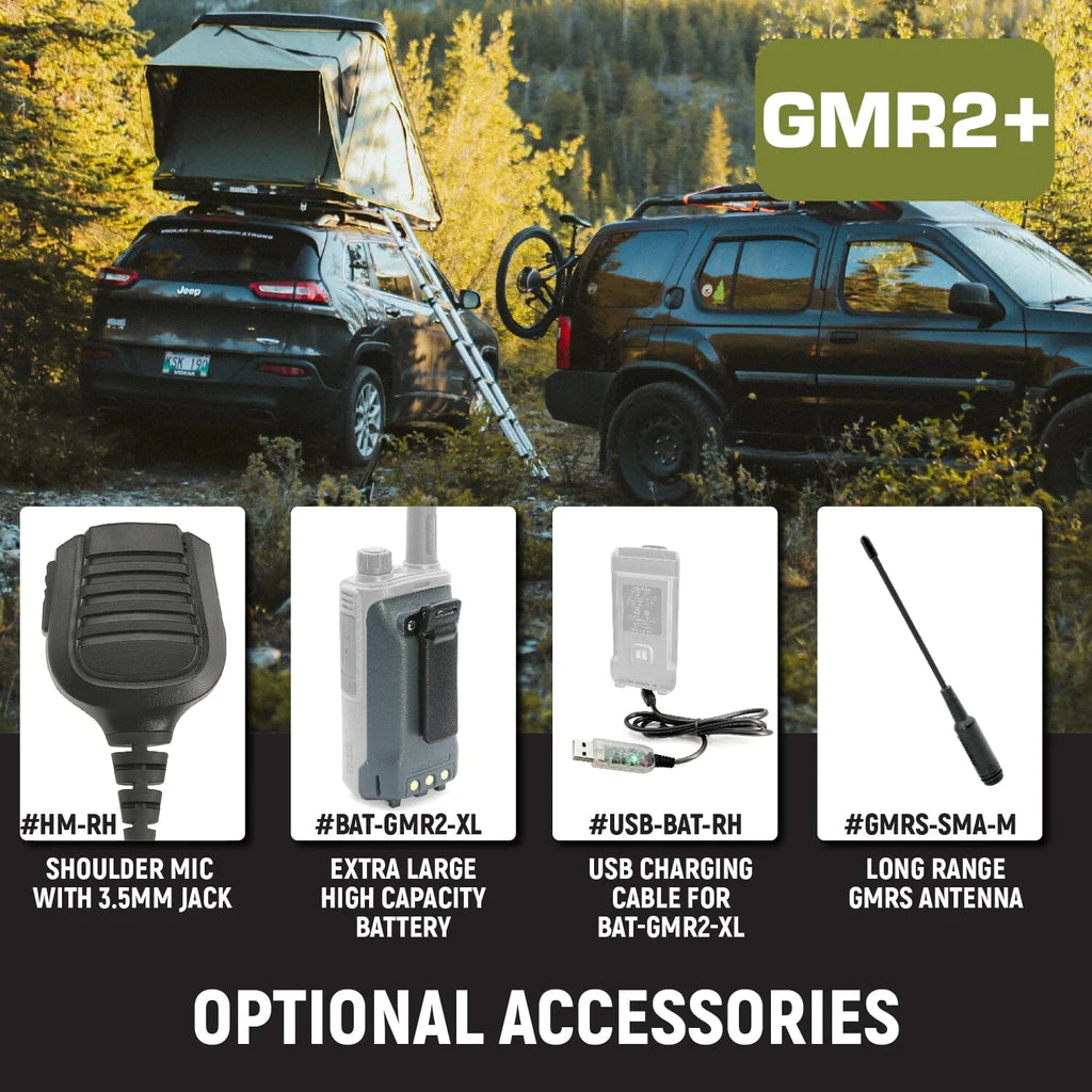 Rugged Radios - GMR2 PLUS GMRS and FRS Two Way Handheld Radio - Grey