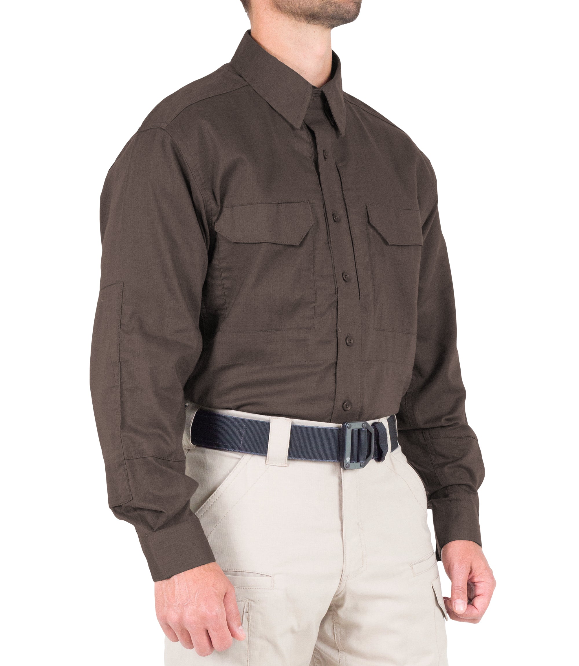 First Tactical Men's V2 Tactical Long Sleeve Shirt / Kodiak Brown