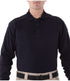 Front of Men's Cotton Long Sleeve Polo in Midnight Navy