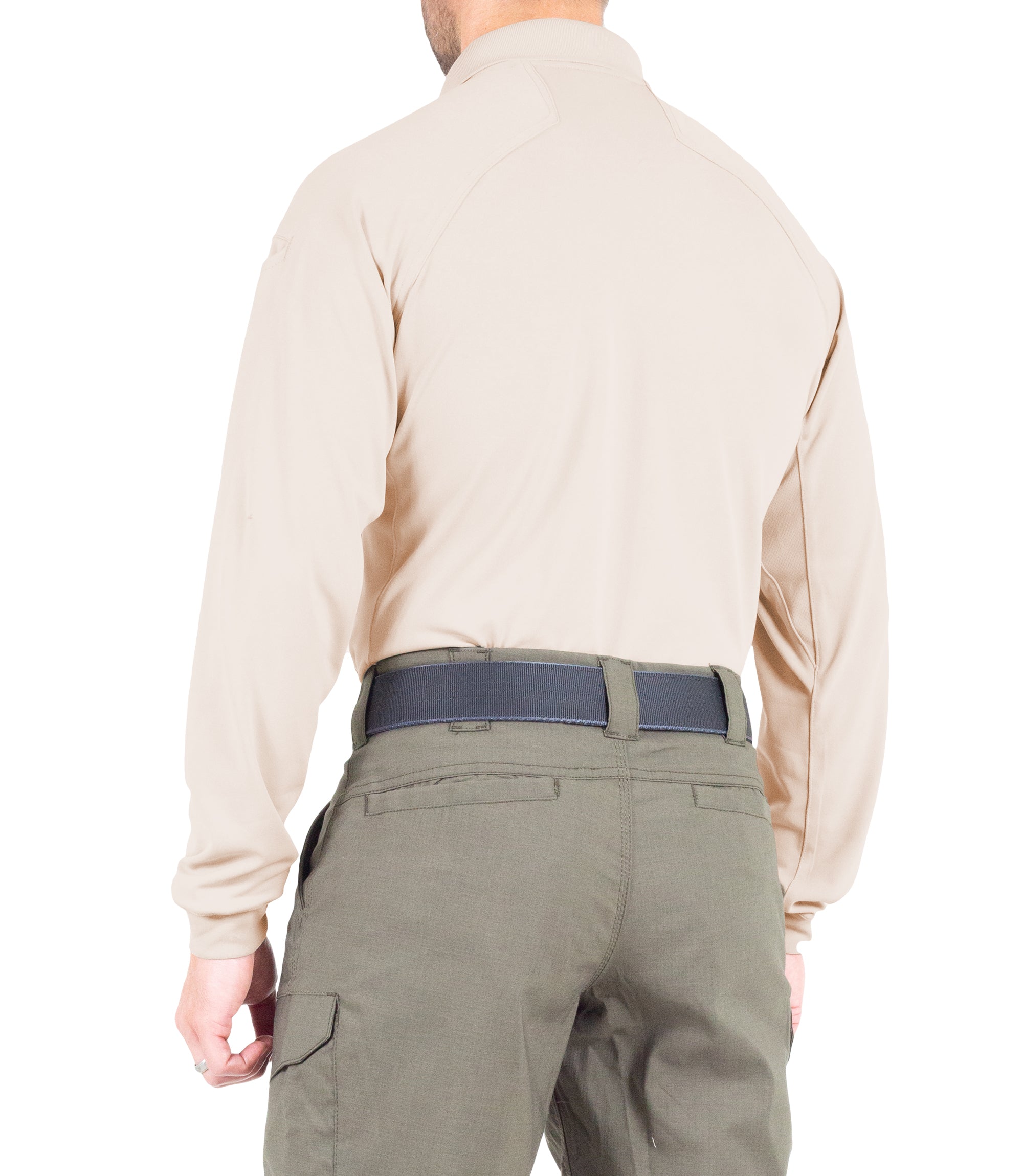 First Tactical Men's Performance Long Sleeve Polo / Khaki