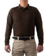 Front of Men's Performance Long Sleeve Polo in Kodiak Brown