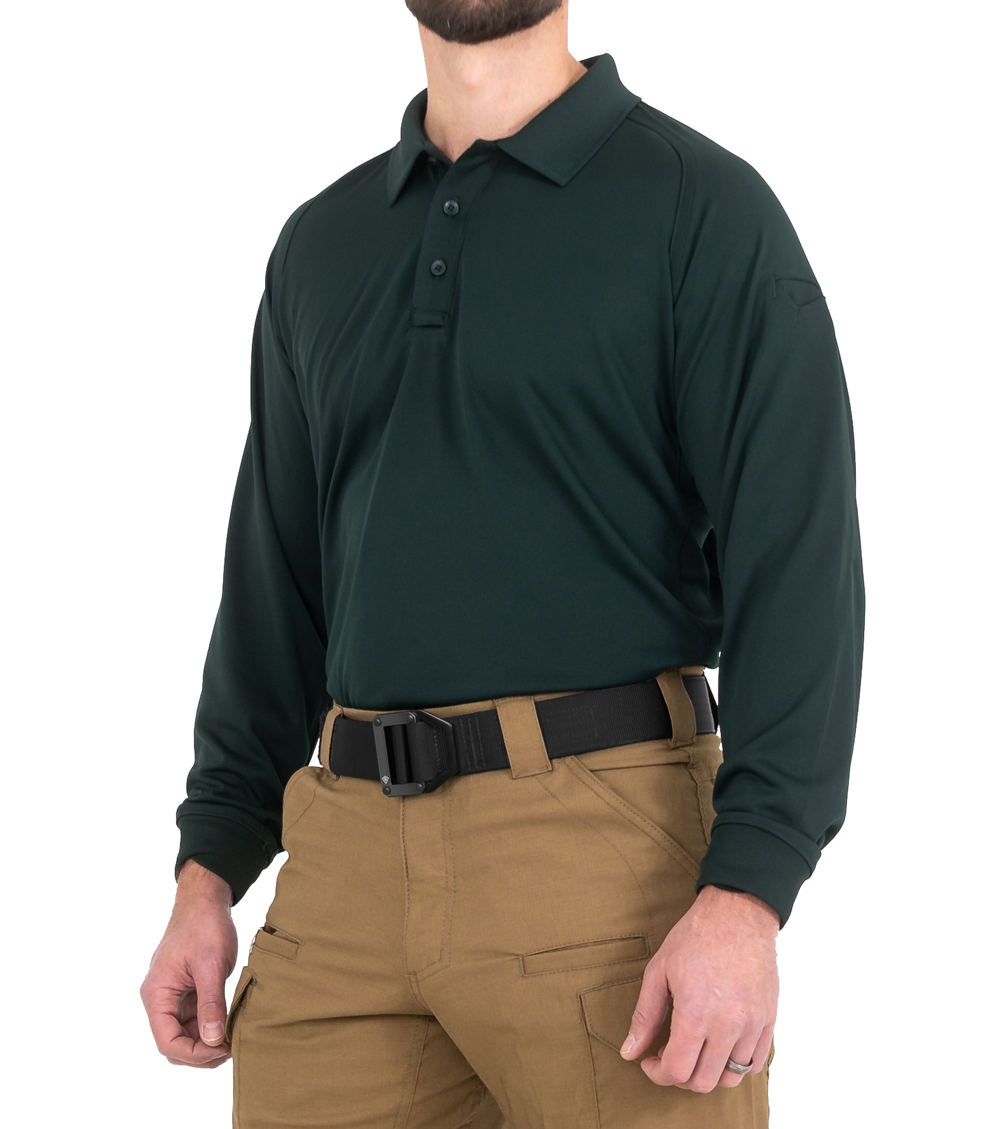 First Tactical Men's Performance Long Sleeve Polo / Spruce Green