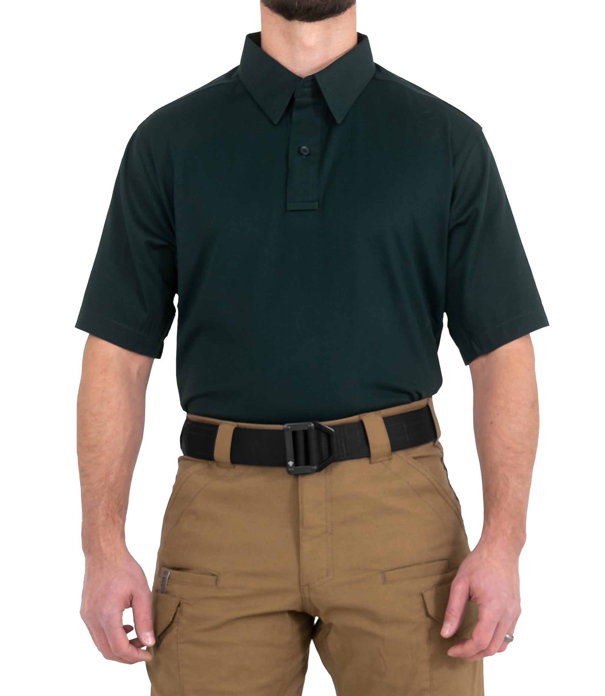 Front of Men's V2 Pro Performance Short Sleeve Shirt in Spruce Green