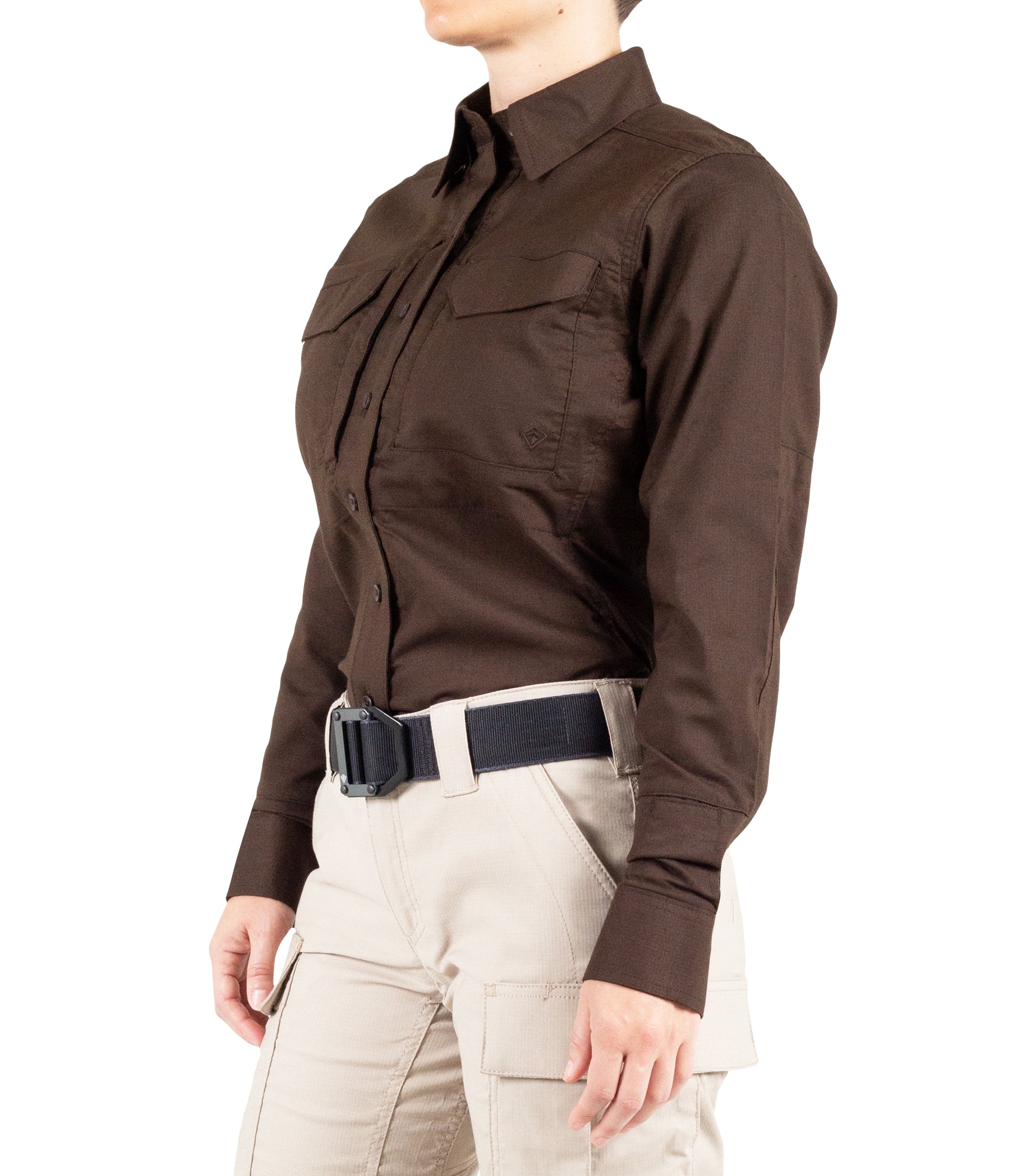 First Tactical Women's V2 Tactical Long Sleeve Shirt - Brown