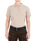 Front of Women's Cotton Short Sleeve Polo in Khaki