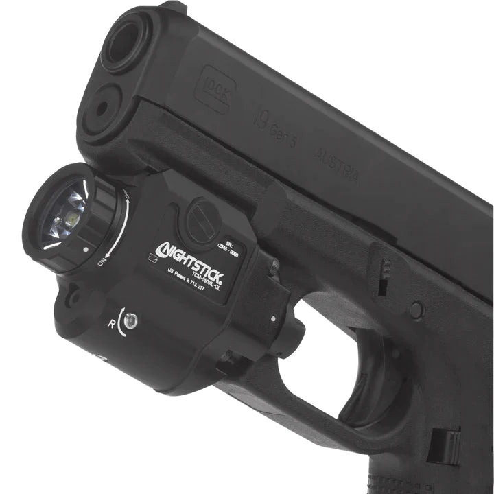 Nightstick - Compact Handgun Light w/Green Laser - 1 CR123 - Black