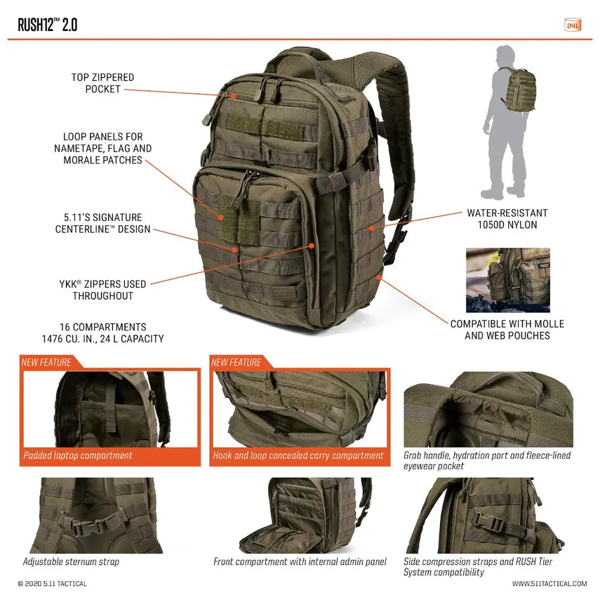 5.11 Tactical® Rush12 2.0 Backpack