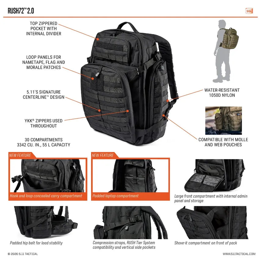 5.11 Tactical® RUSH72™ 2.0 Backpack