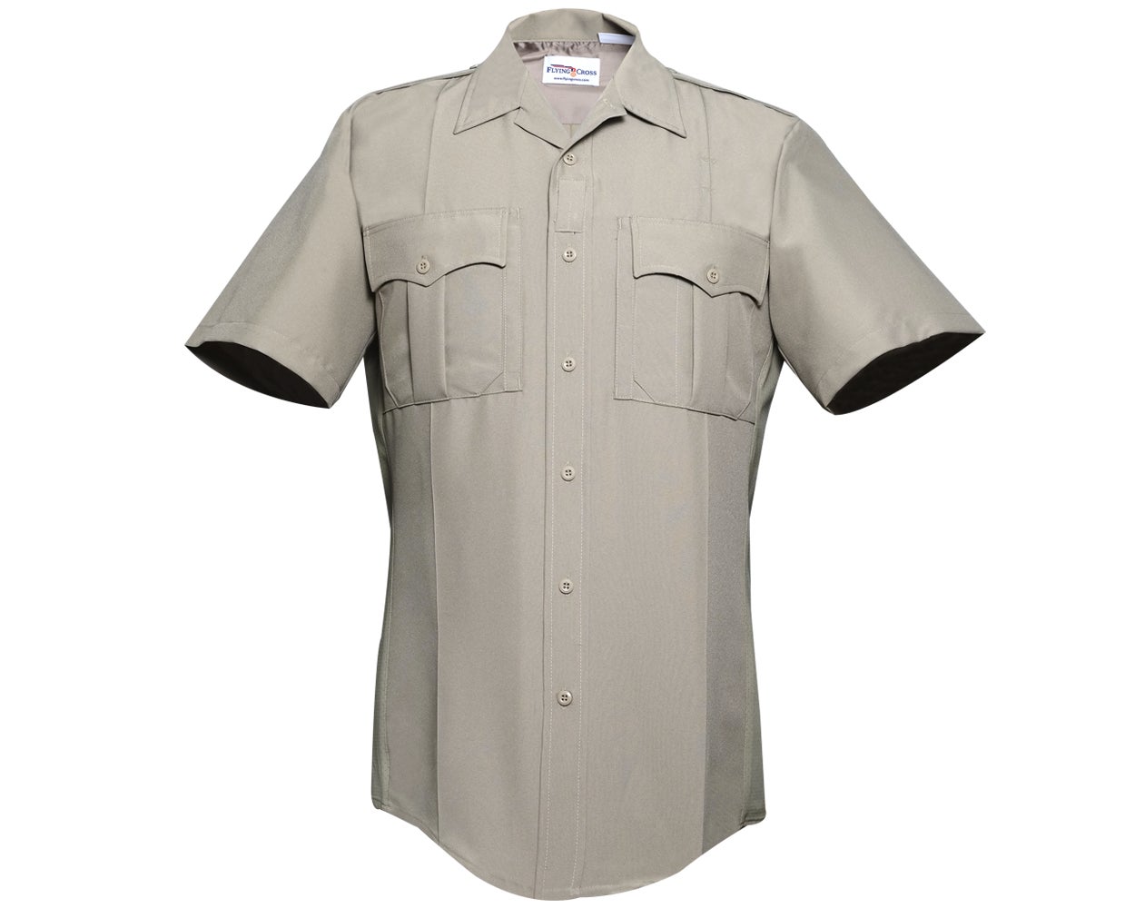 Flying Cross Men's Command Power Stretch Short Sleeve Shirt W/Zipper