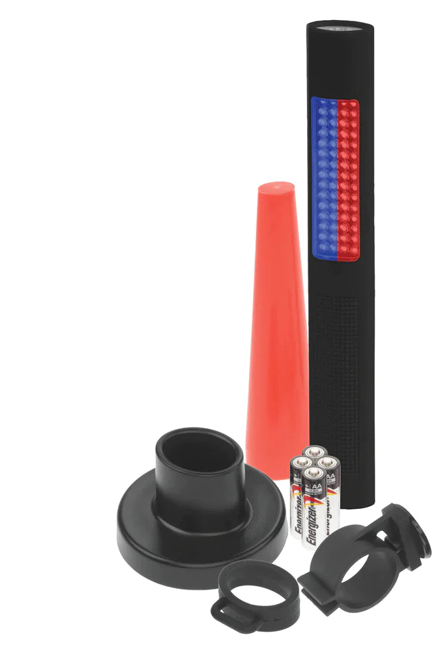 Nightstick - Polymer Safety Light - Alternating Red-Blue Flood & White Spotlight - 4 AA - Black