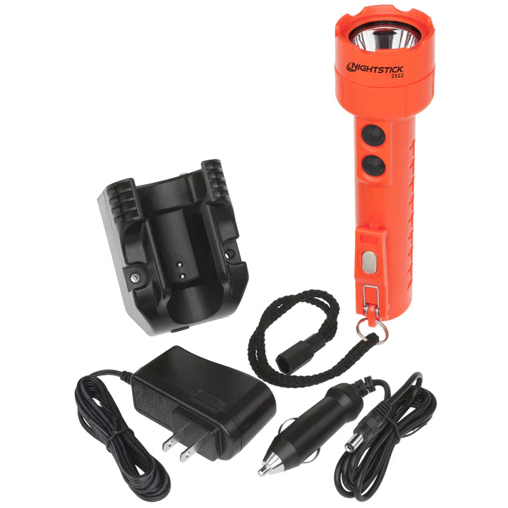 Nightstick - Dual-Light Flashlight w/Dual Magnets - Li-Ion - Red