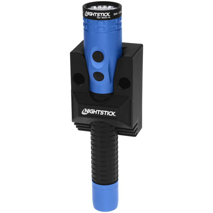 Nightstick - Metal Duty/Personal-Size Dual-Light Flashlight w/Magnet - Li-Ion - Blue