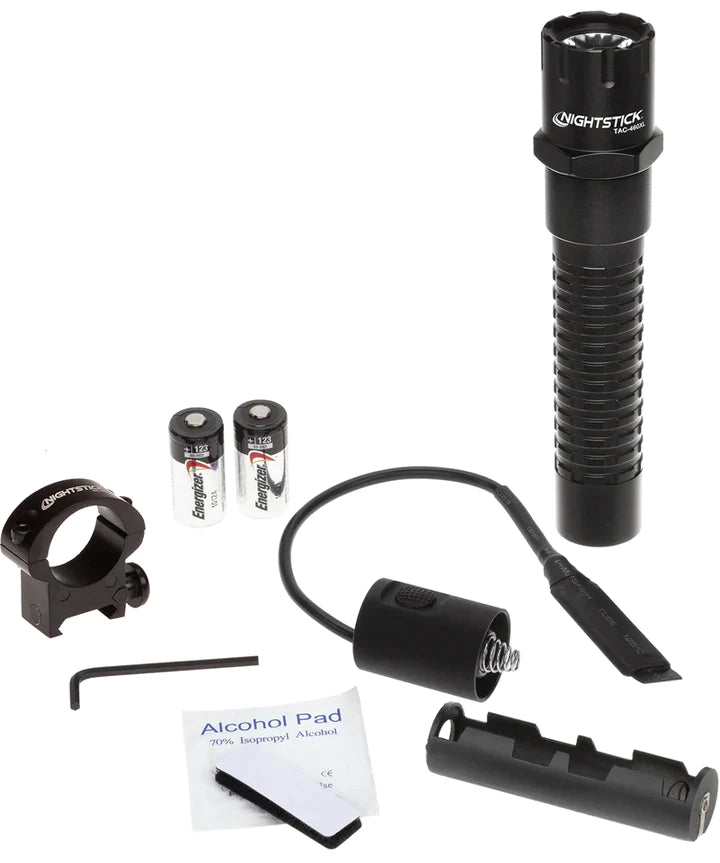 Nightstick - Metal Long Gun Flashlight Kit - 2 CR123 - Black