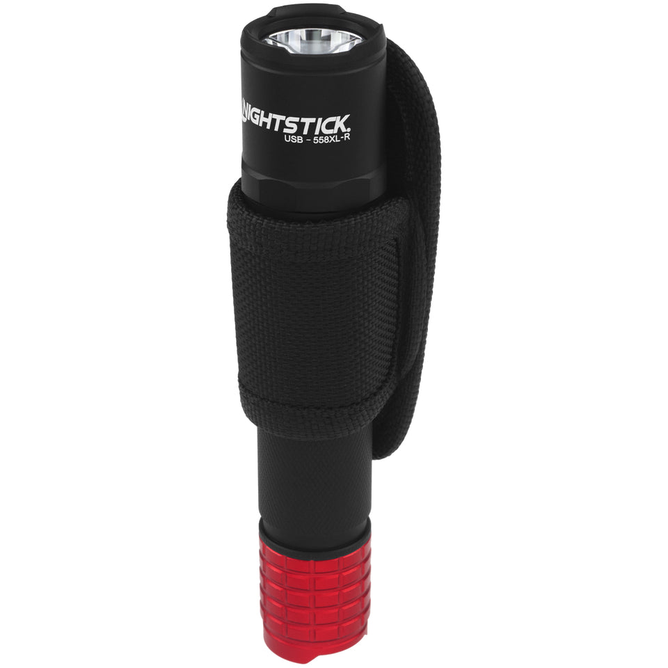 Nightstick - USB Tactical Flashlight w/Holster - Red