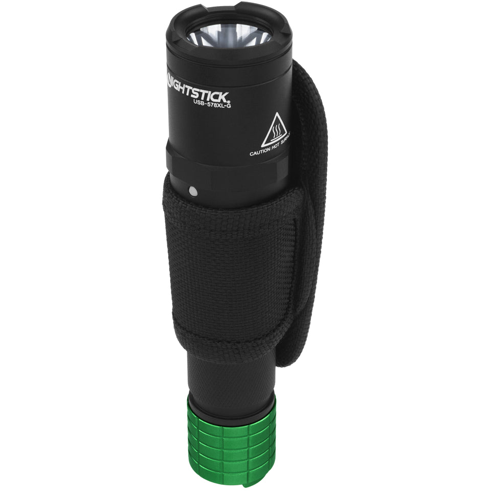 Nightstick - Metal USB Dual-Light Tactical Flashlight w/Holster - Li-Ion - Green