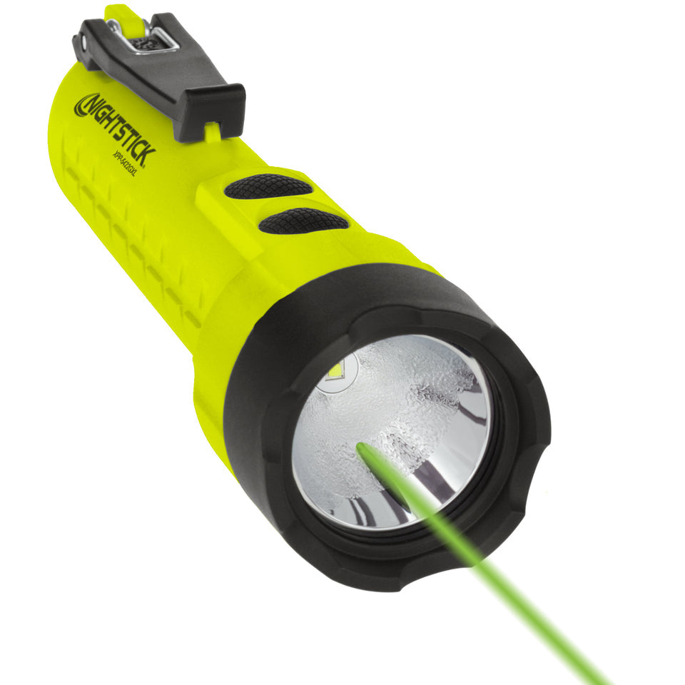 Nightstick - Intrinsically Safe Dual-Light Flashlight w/Magnets - 3 AA (not included) - Green - UL913