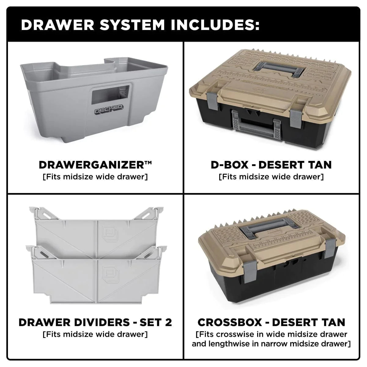 DECKED GM Sierra or Silverado 1500 Truck Bed Storage System & Organizer - New "wide" bed width