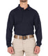 Front of Men's Performance Long Sleeve Polo in Midnight Navy