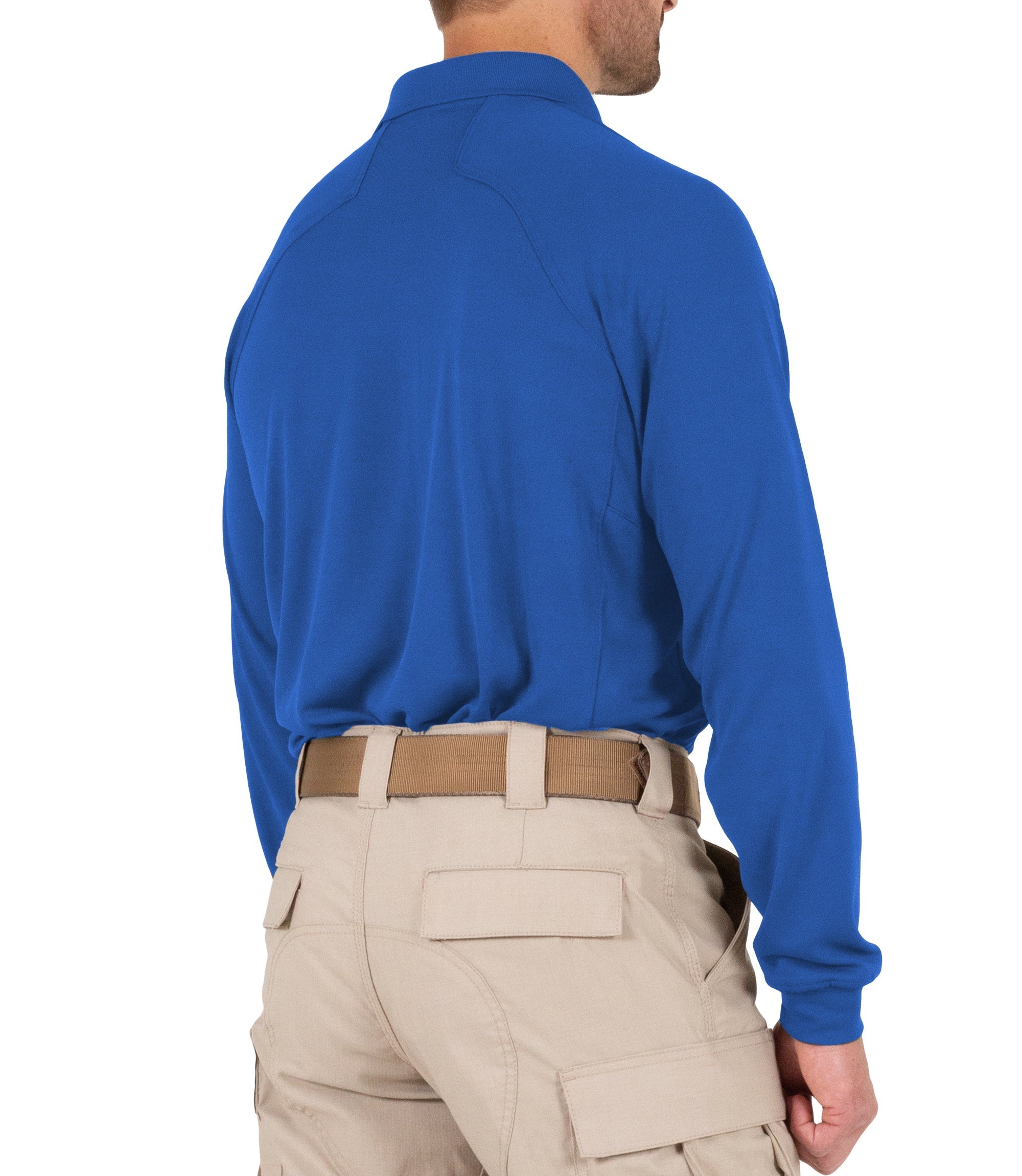 First Tactical Men's Performance Long Sleeve Polo / Academy Blue