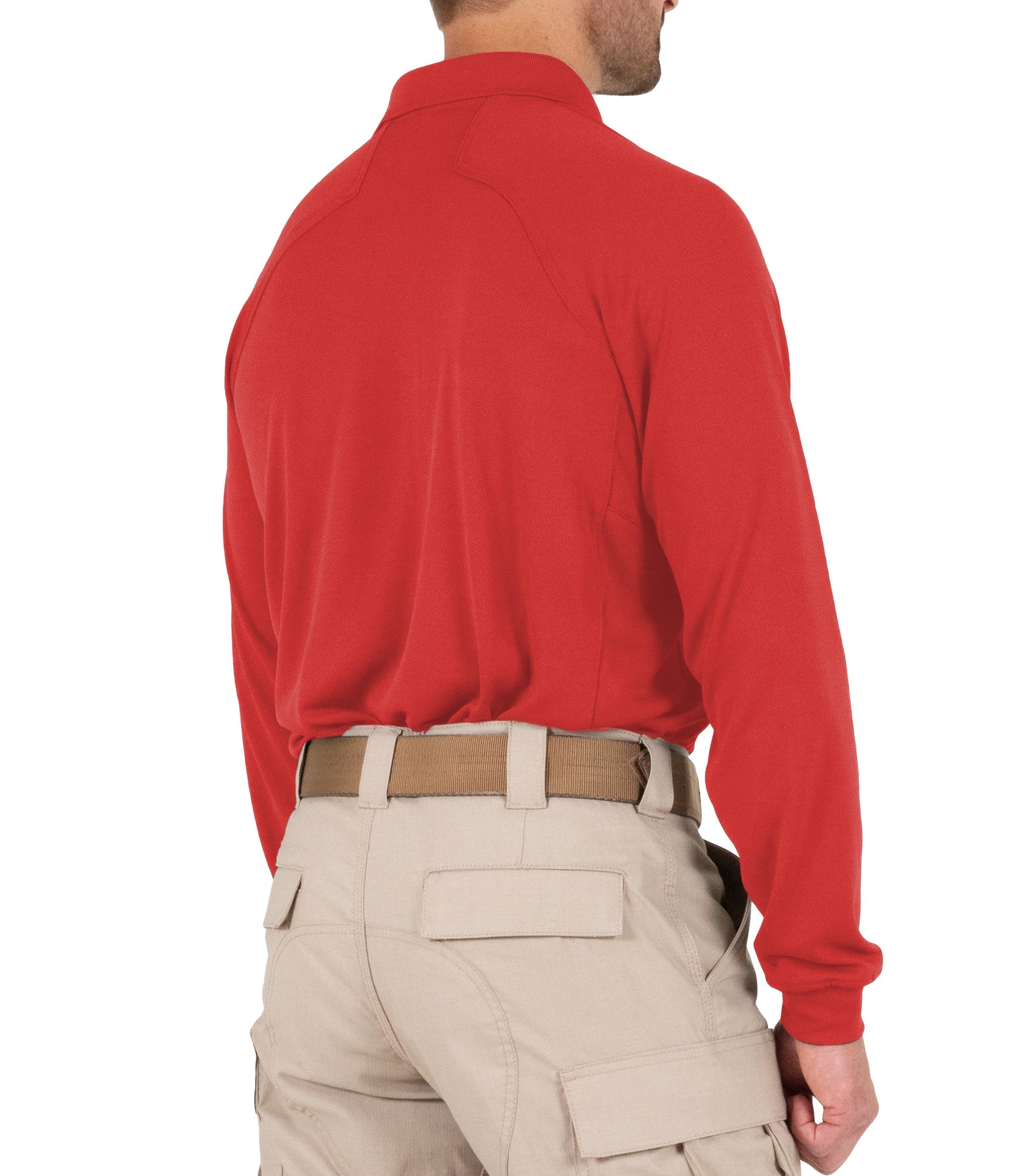 First Tactical Men's Performance Long Sleeve Polo / Red