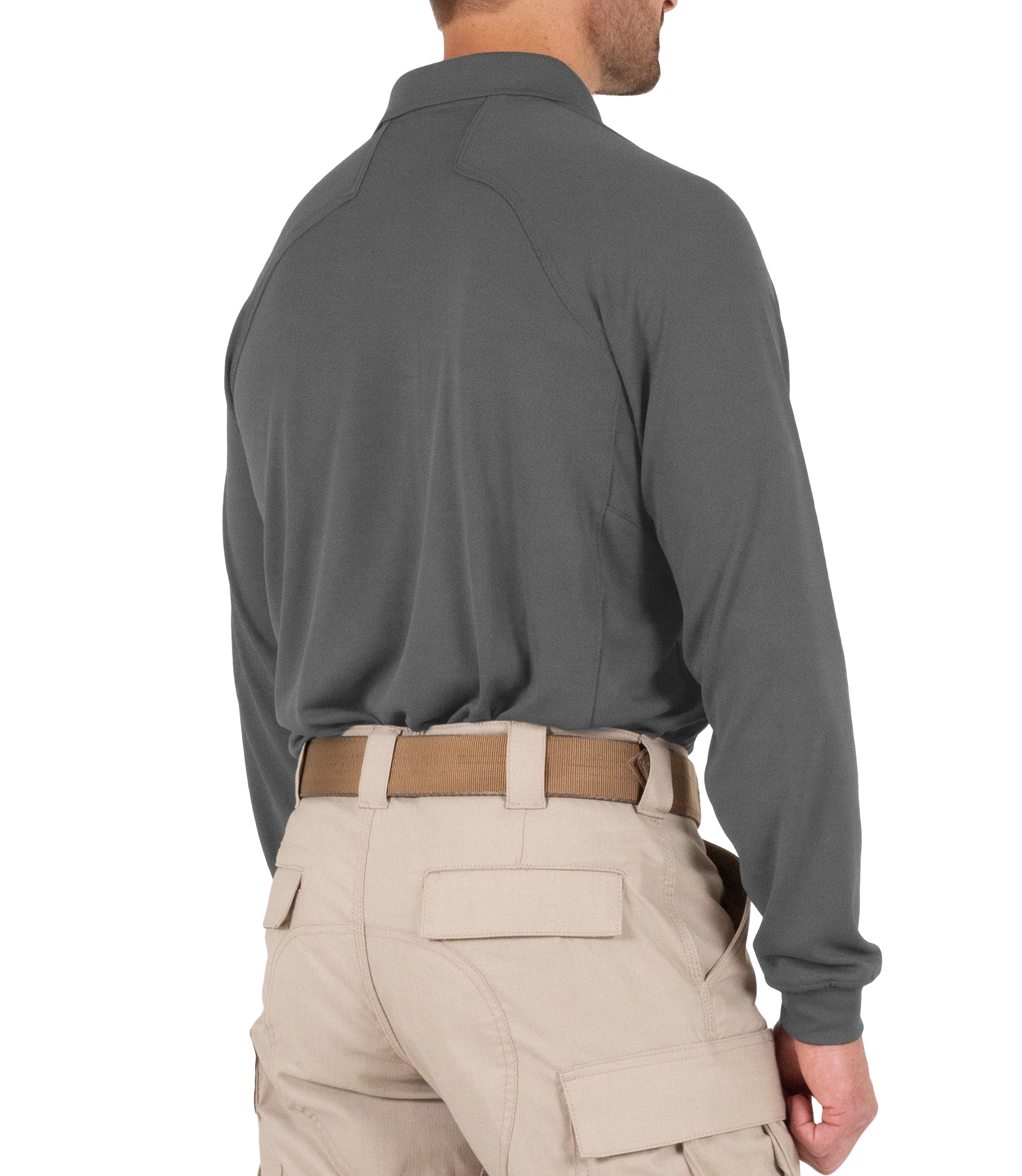 First Tactical Men's Performance Long Sleeve Polo / Wolf Grey