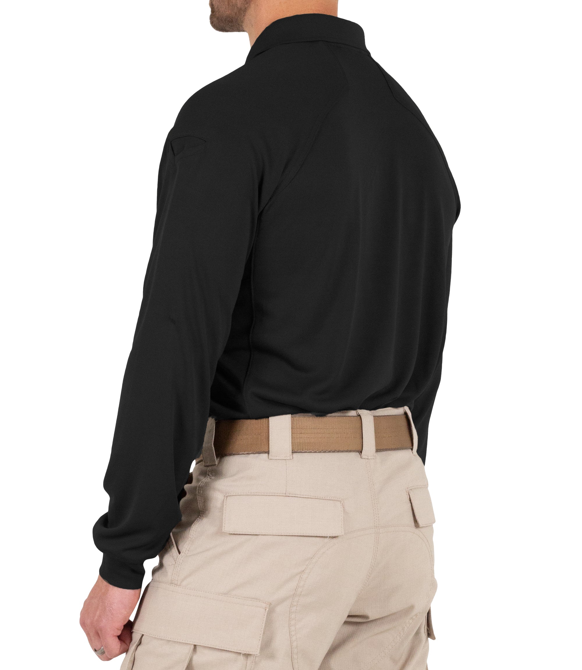 First Tactical Men's Performance Long Sleeve Polo / Black