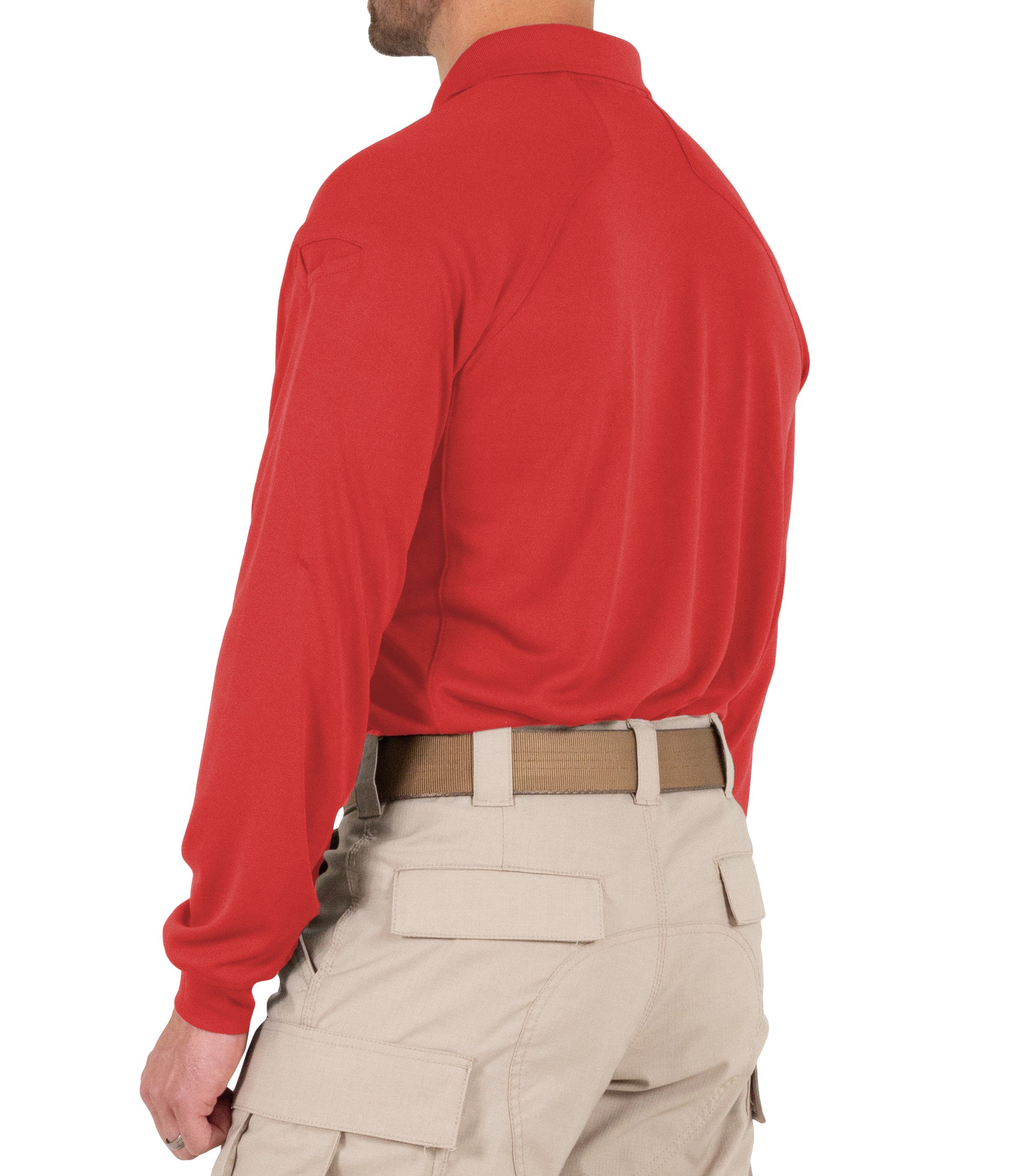 First Tactical Men's Performance Long Sleeve Polo / Red