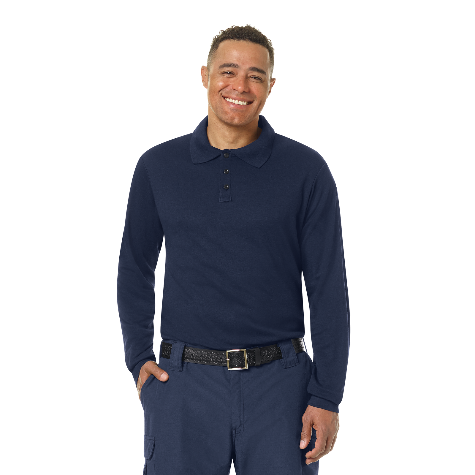 WORKRITE - MEN'S LONG SLEEVE STATION WEAR POLO SHIRT