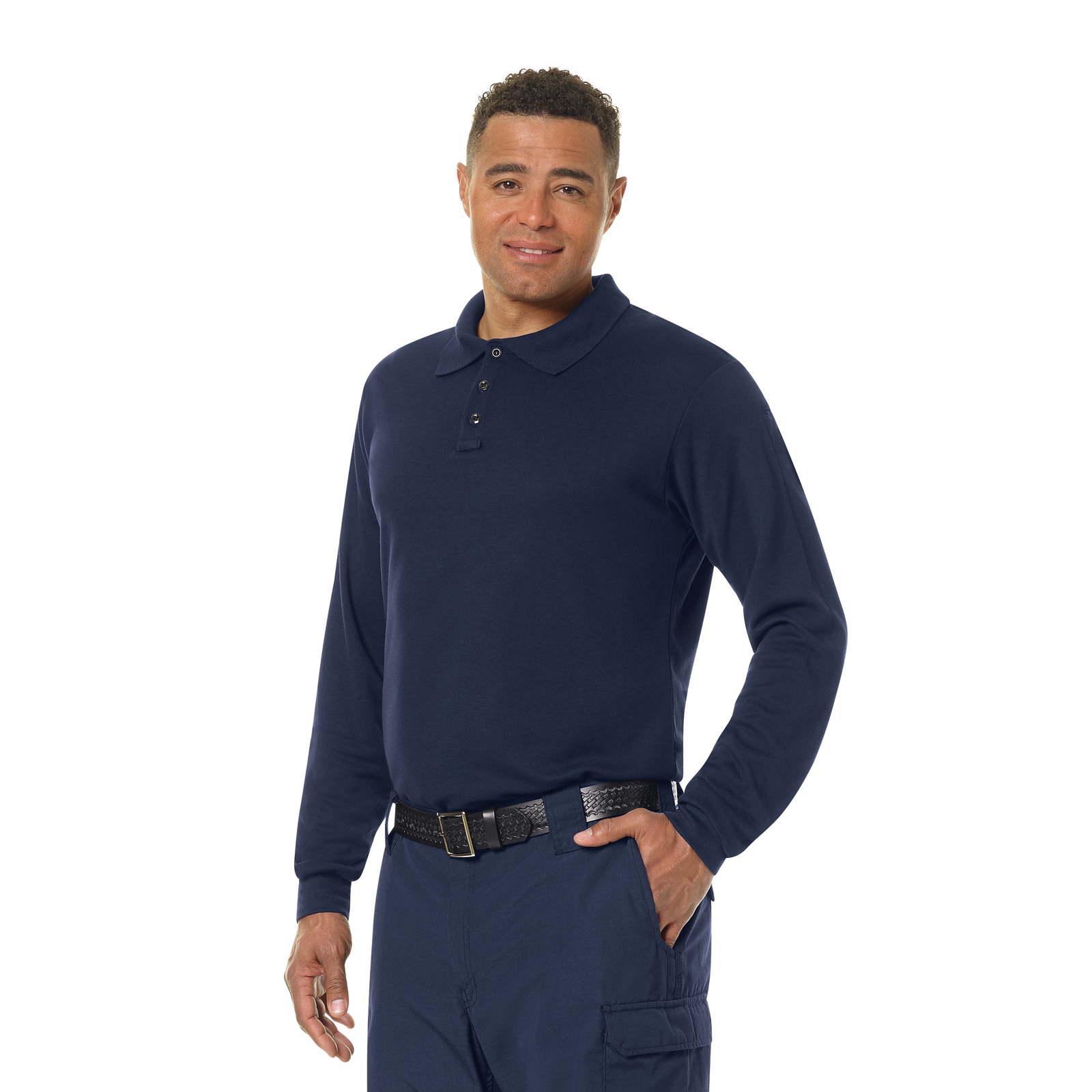 WORKRITE - MEN'S LONG SLEEVE STATION WEAR POLO SHIRT