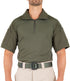 Front of Men's Defender Short Sleeve Shirt in OD Green