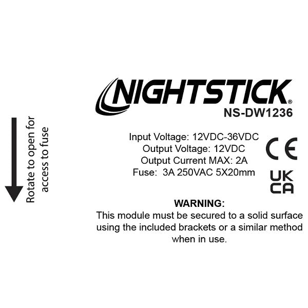 Nightstick - Direct Wire Kit w/Barrel Plug Connector - Commercial Vehicle - 12V to 36V