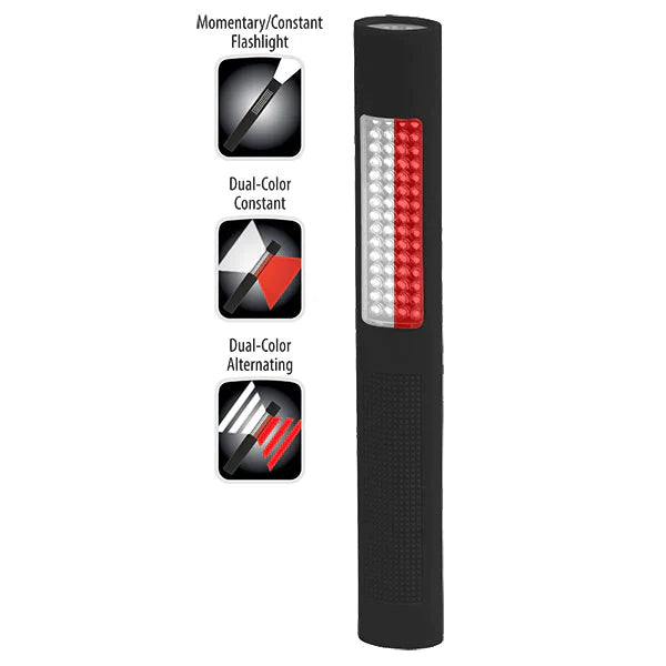 Nightstick - Polymer Safety Light - Alternating Red-White Flood & White Spotlight - 4 AA - Black