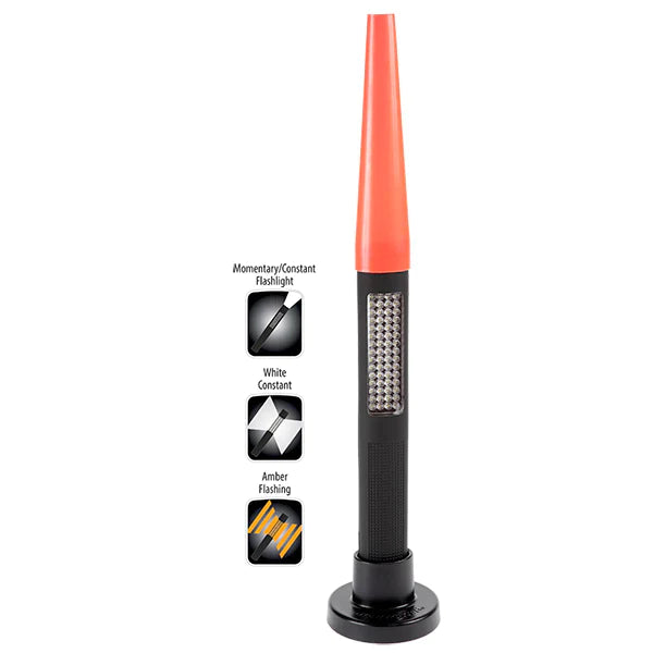 Nightstick - Polymer Safety Light - White/Amber Flood - White Spotlight - 4 AA - Black