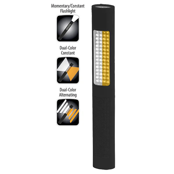 Nightstick - Polymer Safety Light - Alternating White-Amber Flood & White Spotlight - 4 AA - Black