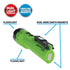 Nightstick - Dual-Light Flashlight w/Dual Magnets - 3 AA (not included) - Green