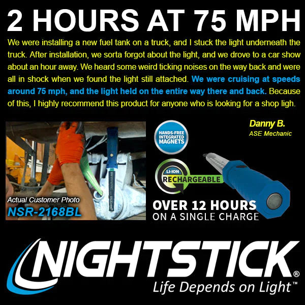 Nightstick - Multi-Purpose Work Light w/Magnet Hook - Li-Ion - Blue