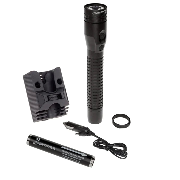 Nightstick - Metal Duty/Personal-Size Dual-Light Flashlight (DC Power Supply Only) - Li-Ion - Black