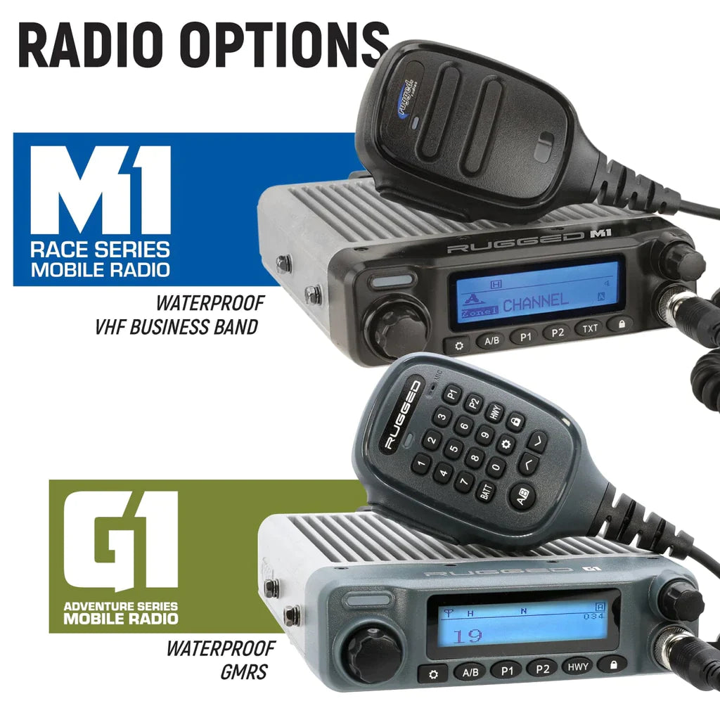 Rugged Radios Can-Am Commander and Maverick Complete Communication Kit with Intercom and 2-Way Radio - Glove Box Mount - 696 PLUS Intercom, G1 GMRS Radio